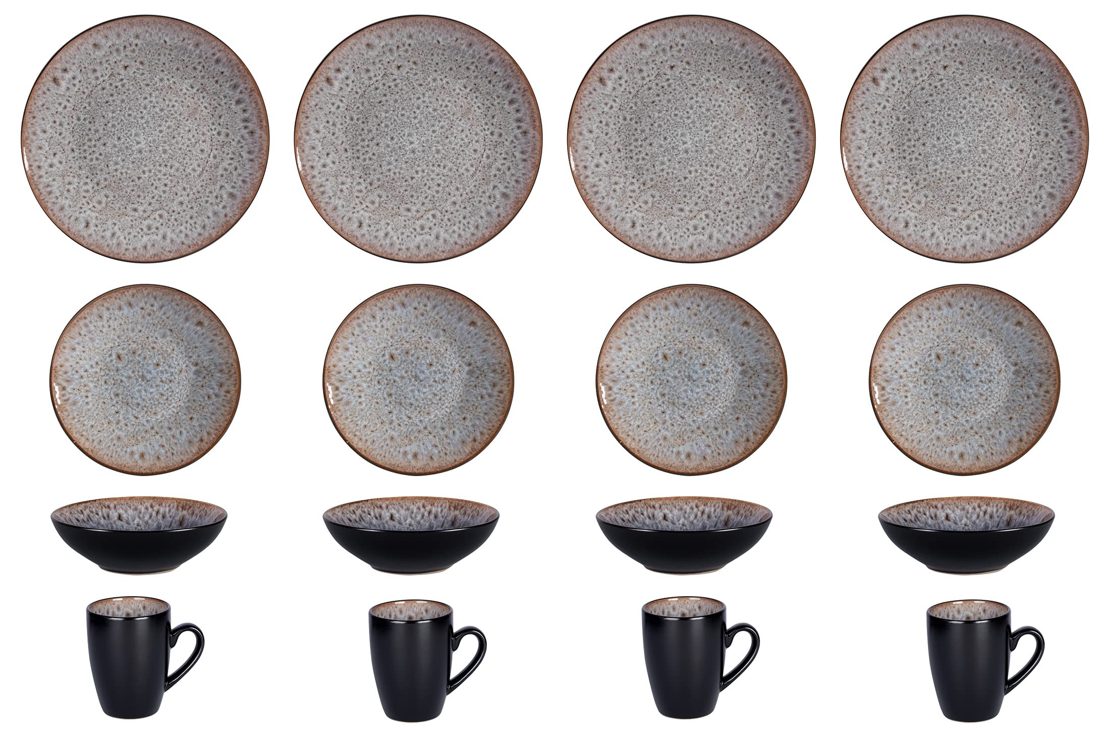 Stoneware Dinner Set Reactive Glaze