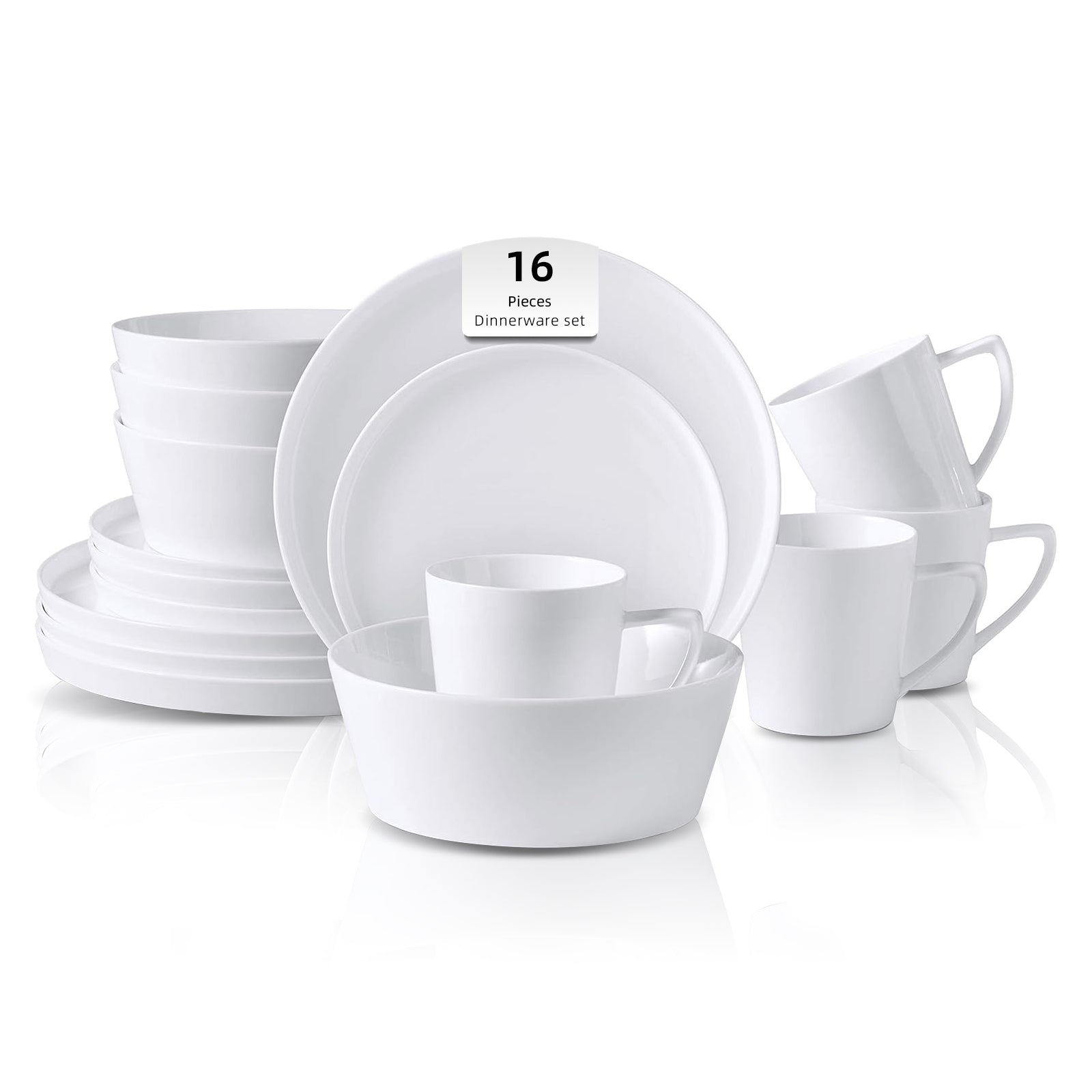 HomeVSS Modern White Bone China Dinnerware Set - Nordic Cone Shape