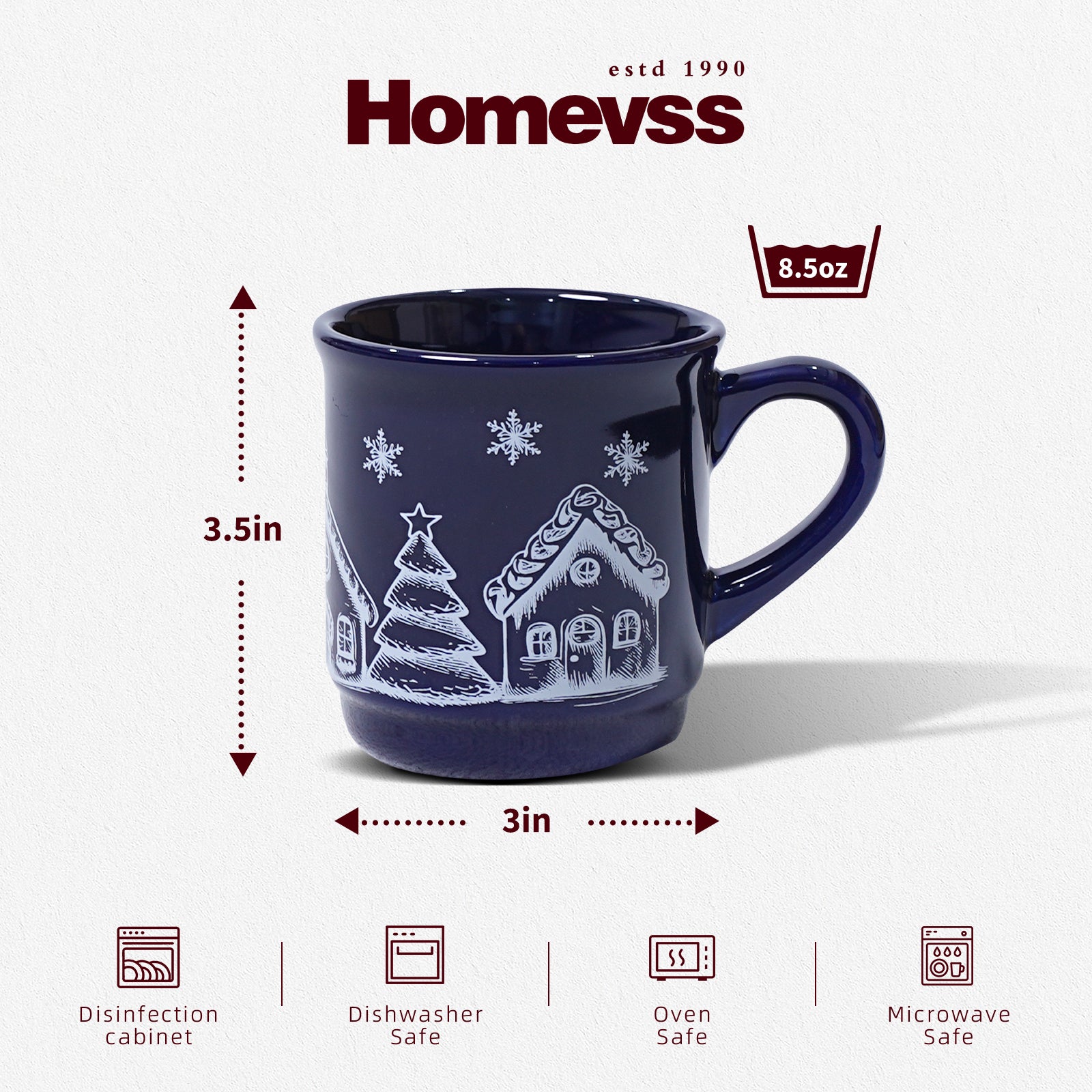 8.5 oz Ceramic Christmas Coffee Mug