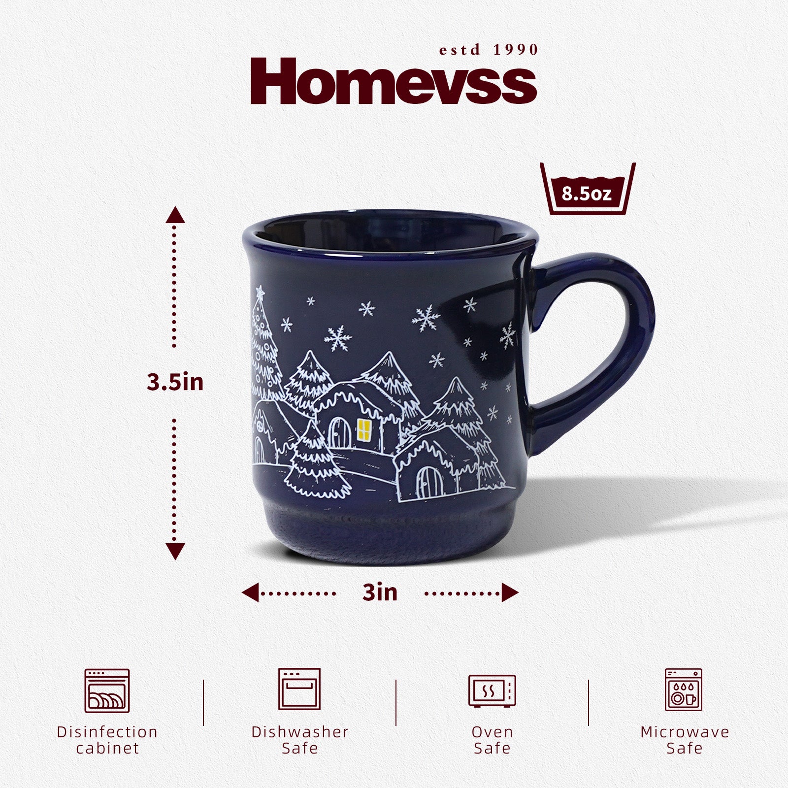 8.5 oz Ceramic Christmas Coffee Mug