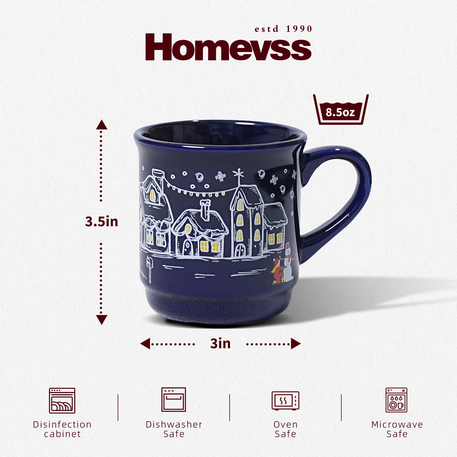 8.5 oz Ceramic Christmas Coffee Mug