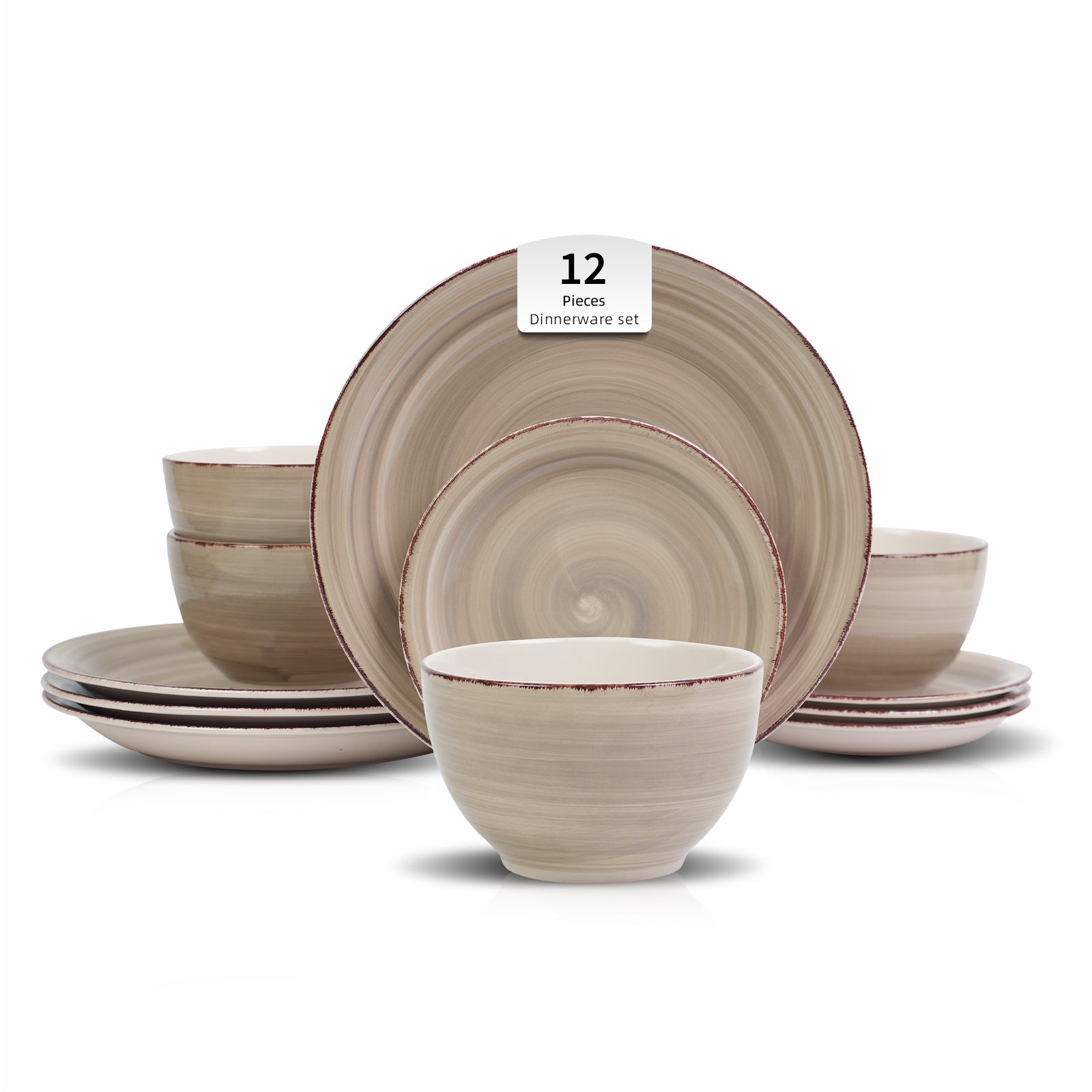 ColorSwirl Stoneware Dinnerware Set
