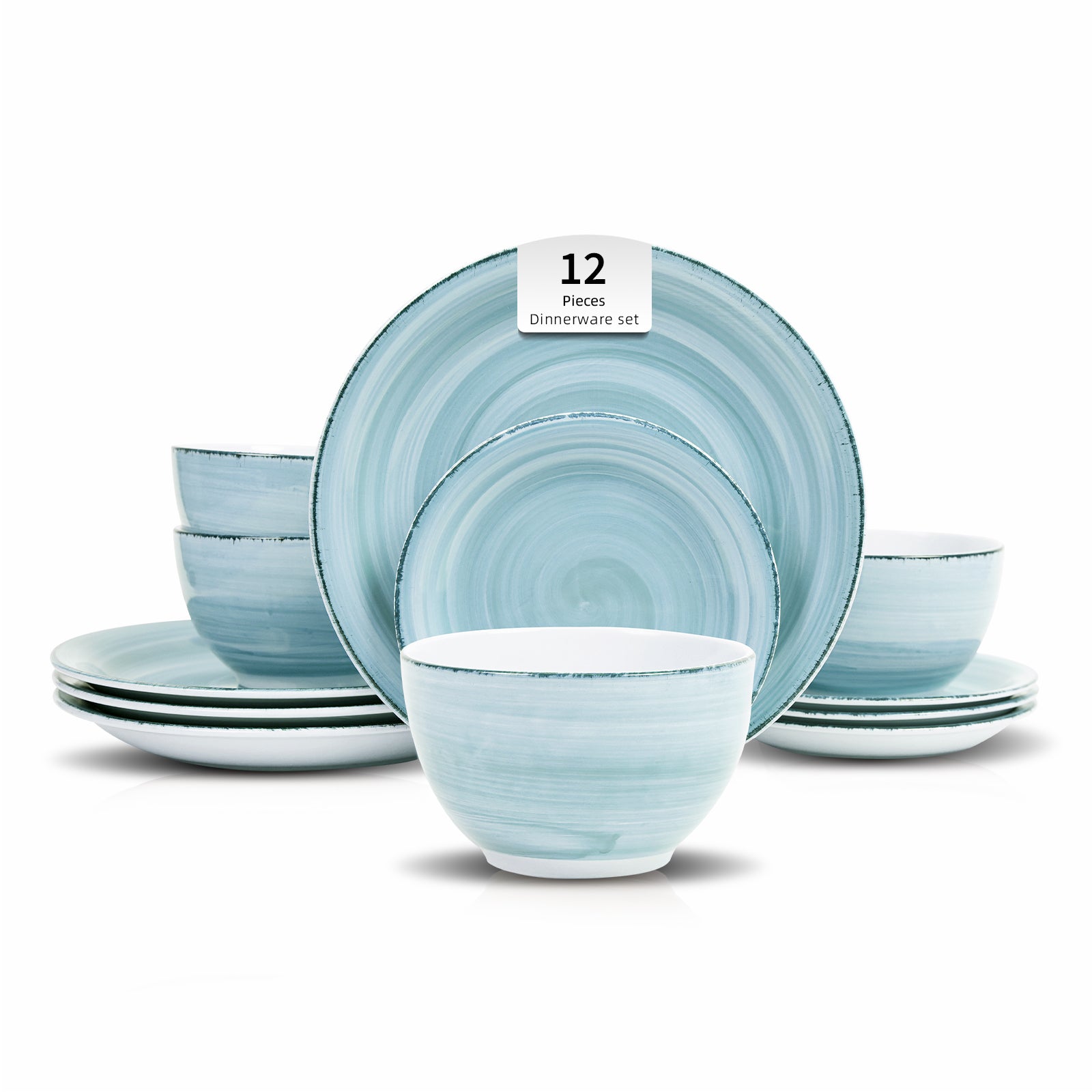 ColorSwirl Stoneware Dinnerware Set