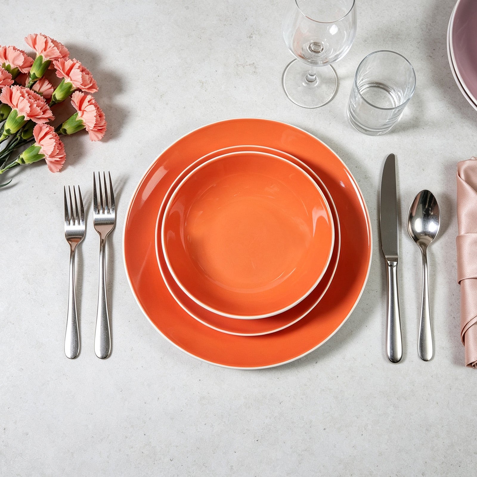 Stoneware Coupe Shape Dinnerware Set