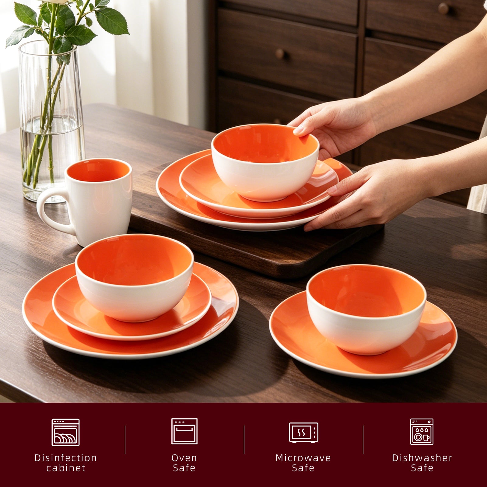 Stoneware Coupe Shape Dinnerware Set