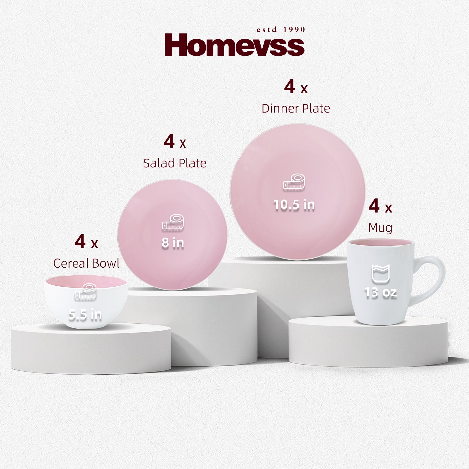 Stoneware Coupe Shape Dinnerware Set