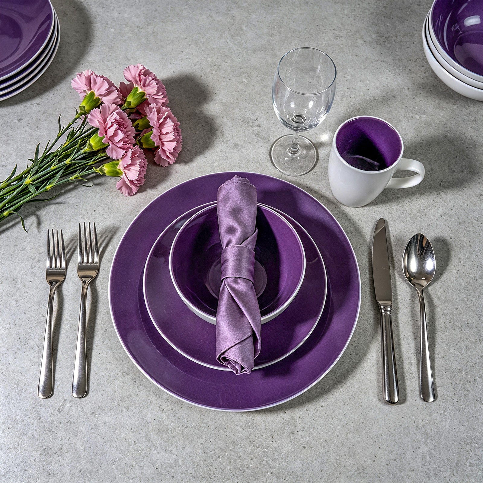 Stoneware Coupe Shape Dinnerware Set