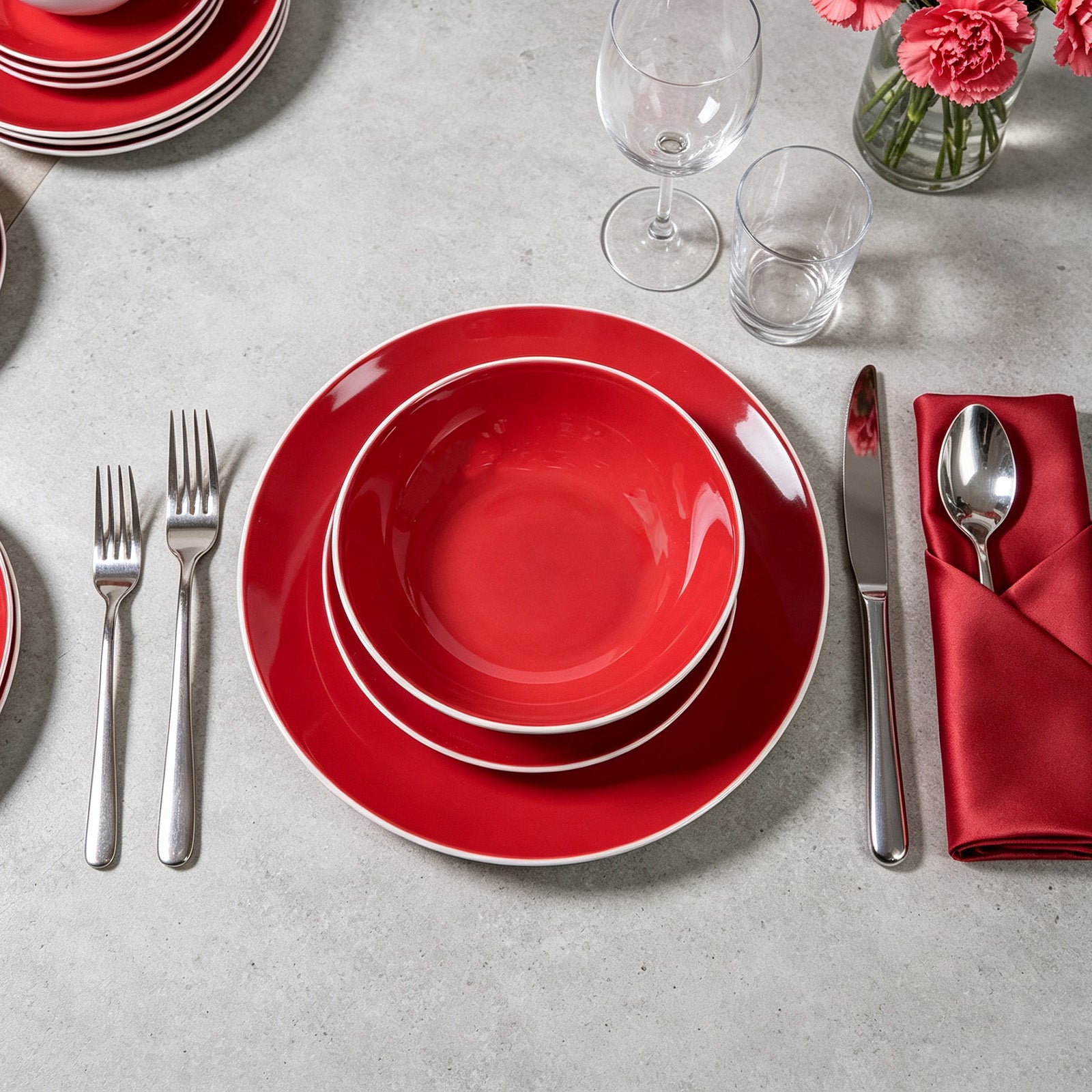 Stoneware Coupe Shape Dinnerware Set