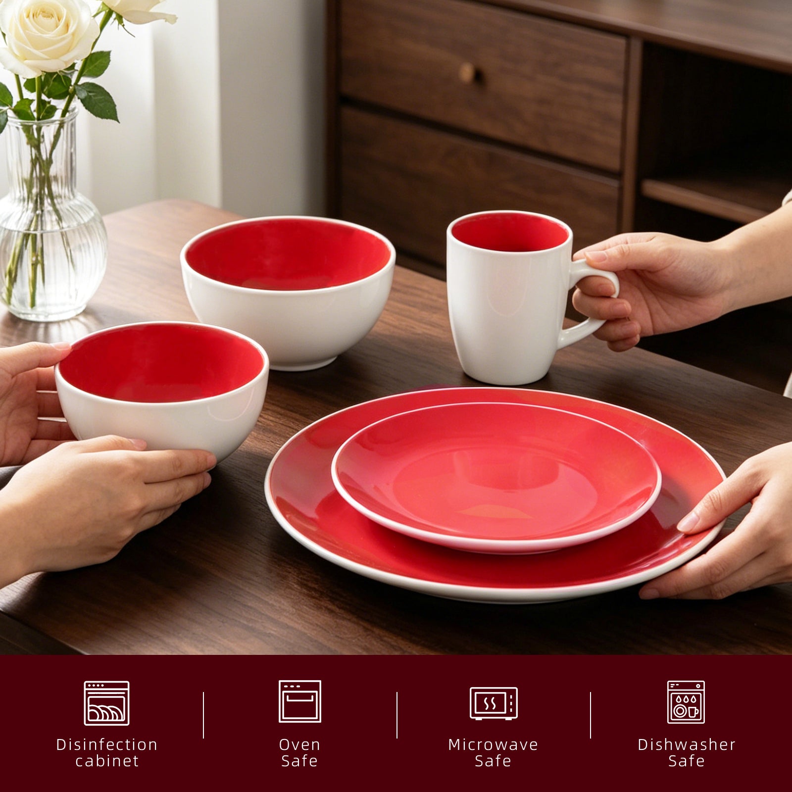 Stoneware Coupe Shape Dinnerware Set