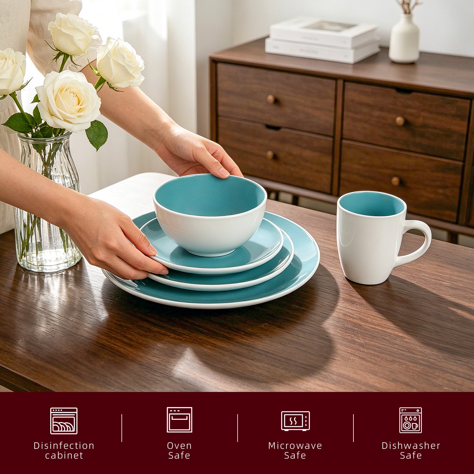 Stoneware Coupe Shape Dinnerware Set