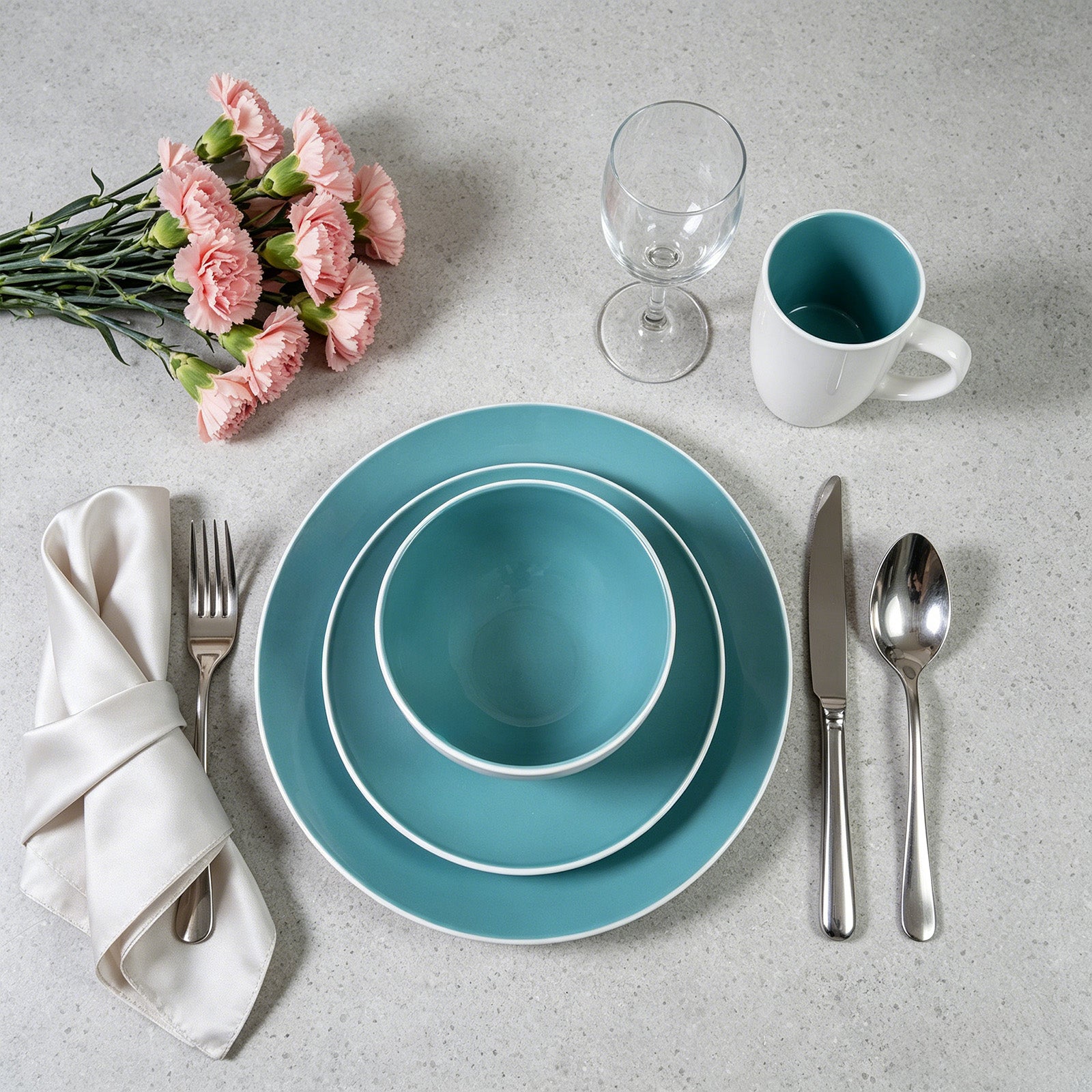 Stoneware Coupe Shape Dinnerware Set