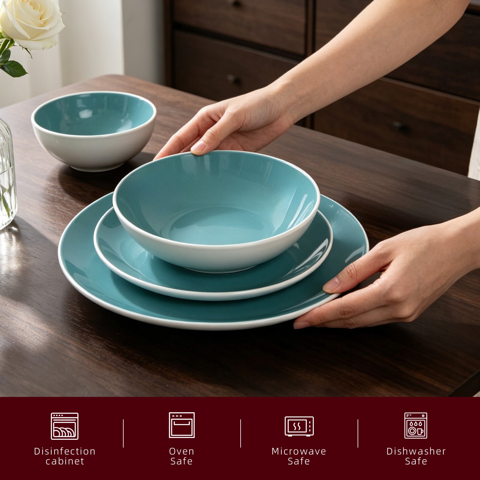 Stoneware Coupe Shape Dinnerware Set