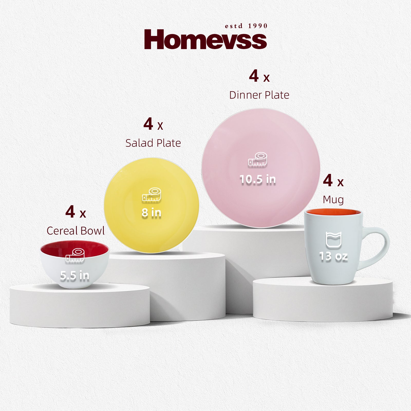 Stoneware Coupe Shape Dinnerware Set