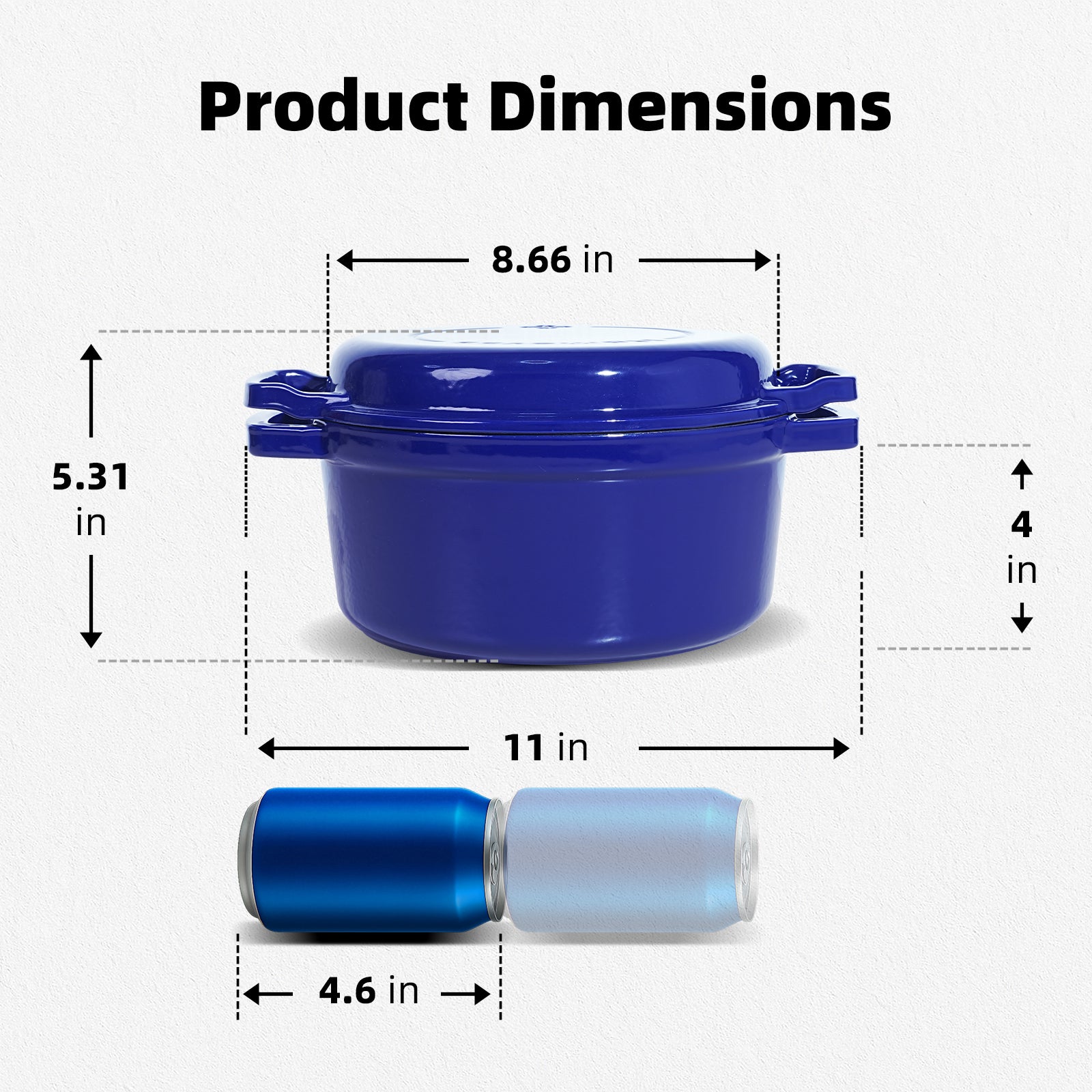 5-Quart Enameled Cast Iron Double Dutch Oven
