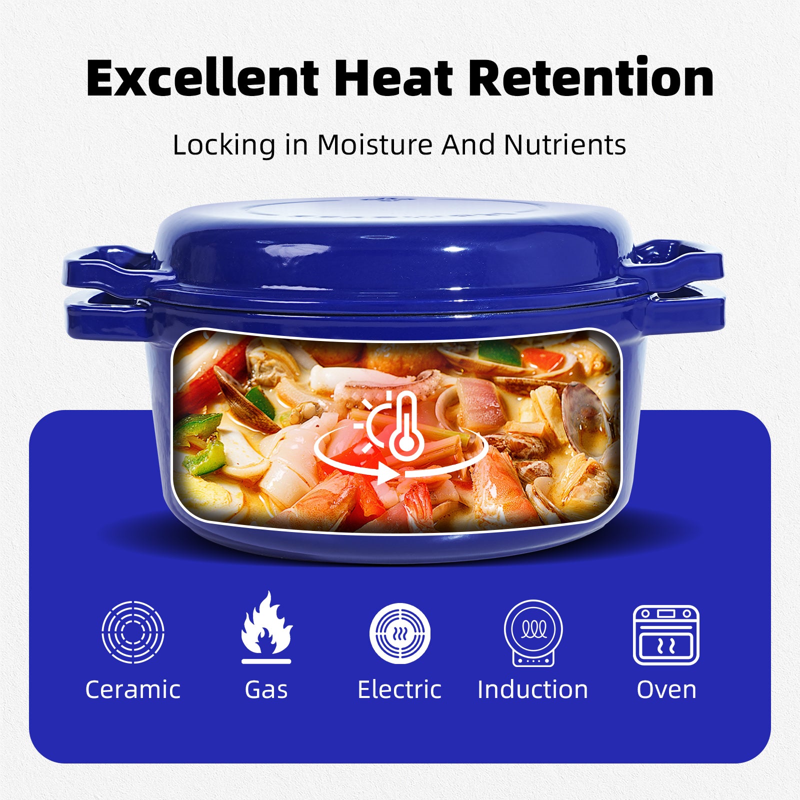 5-Quart Enameled Cast Iron Double Dutch Oven