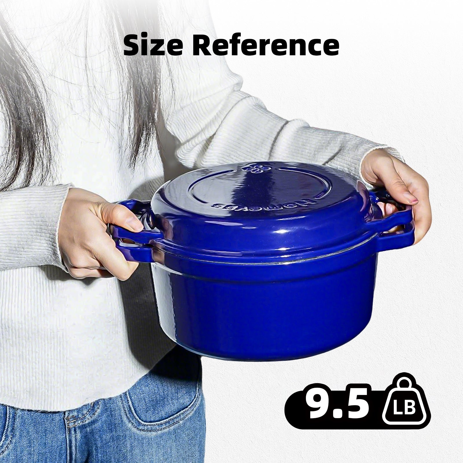 5-Quart Enameled Cast Iron Double Dutch Oven