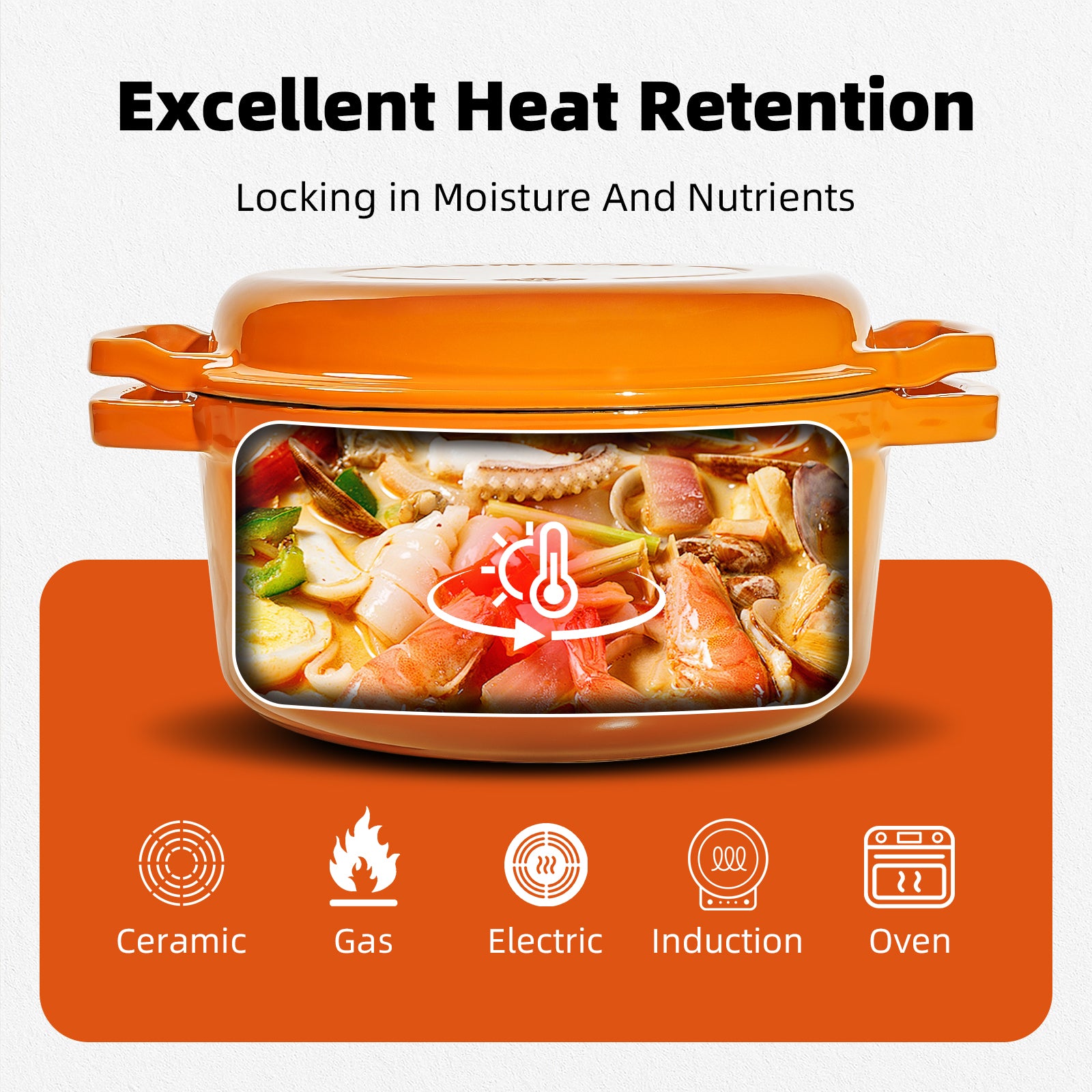 5-Quart Enameled Cast Iron Double Dutch Oven