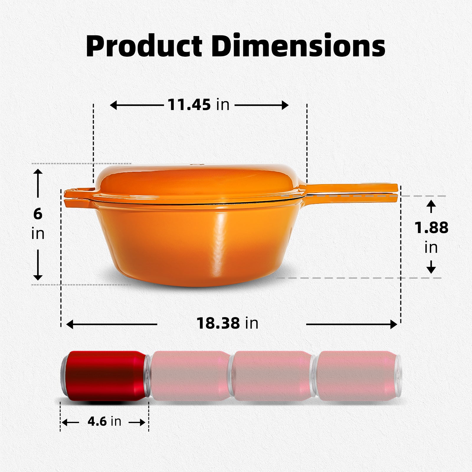 6.5-Quart Enameled Cast Iron Double Dutch Oven