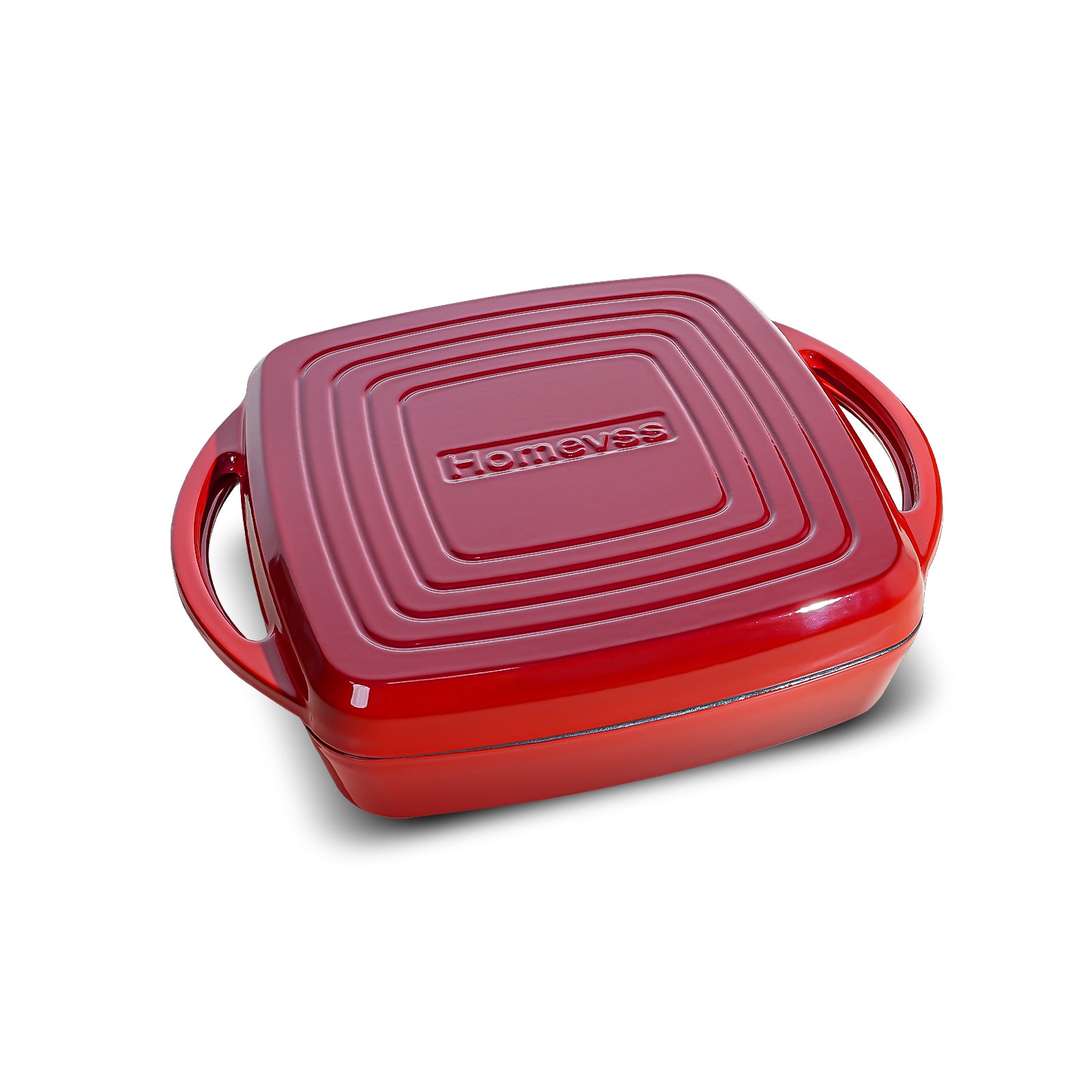 7-Quart Square Enameled Cast Iron Double Dutch Oven