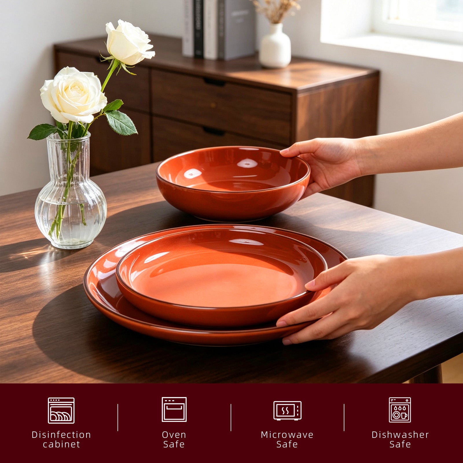 Euro-Nordic Speckled Stoneware Dinnerware Set