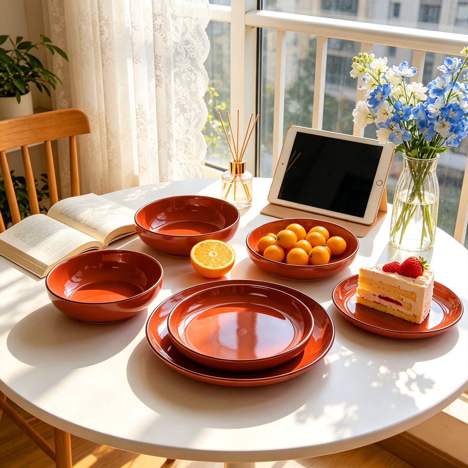 Euro-Nordic Speckled Stoneware Dinnerware Set