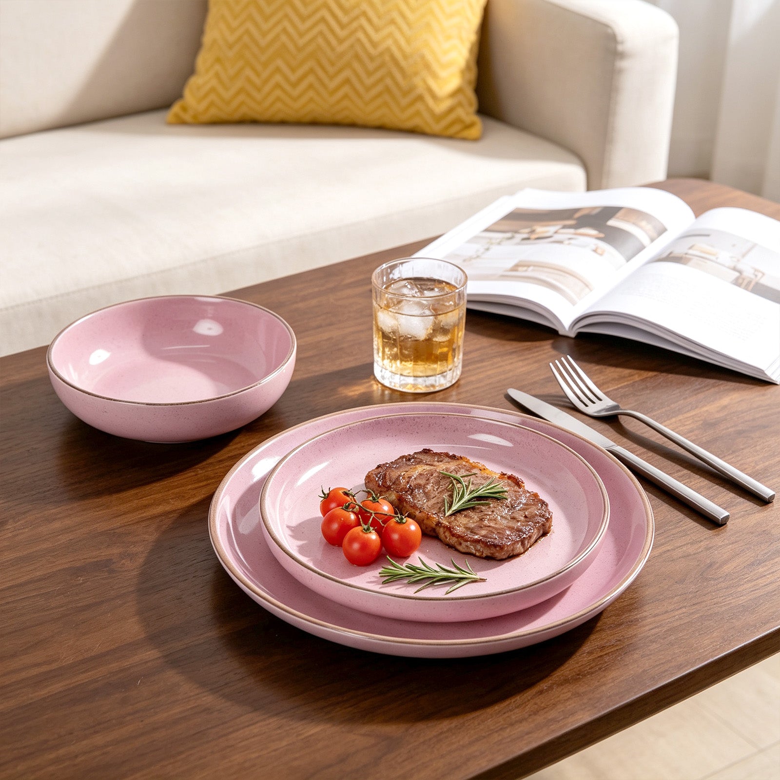 Euro-Nordic Speckled Stoneware Dinnerware Set