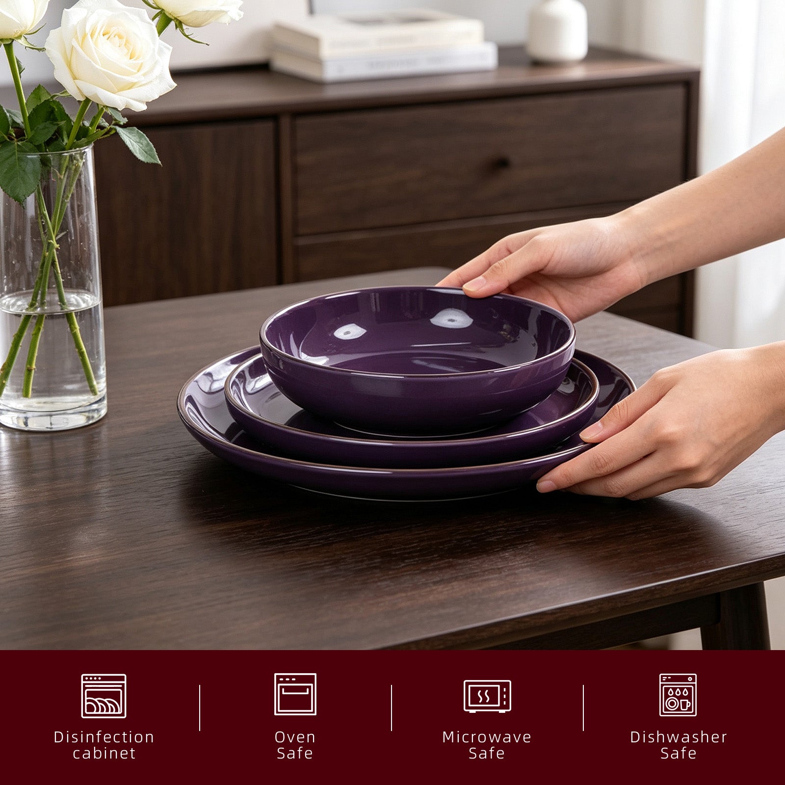 Euro-Nordic Speckled Stoneware Dinnerware Set