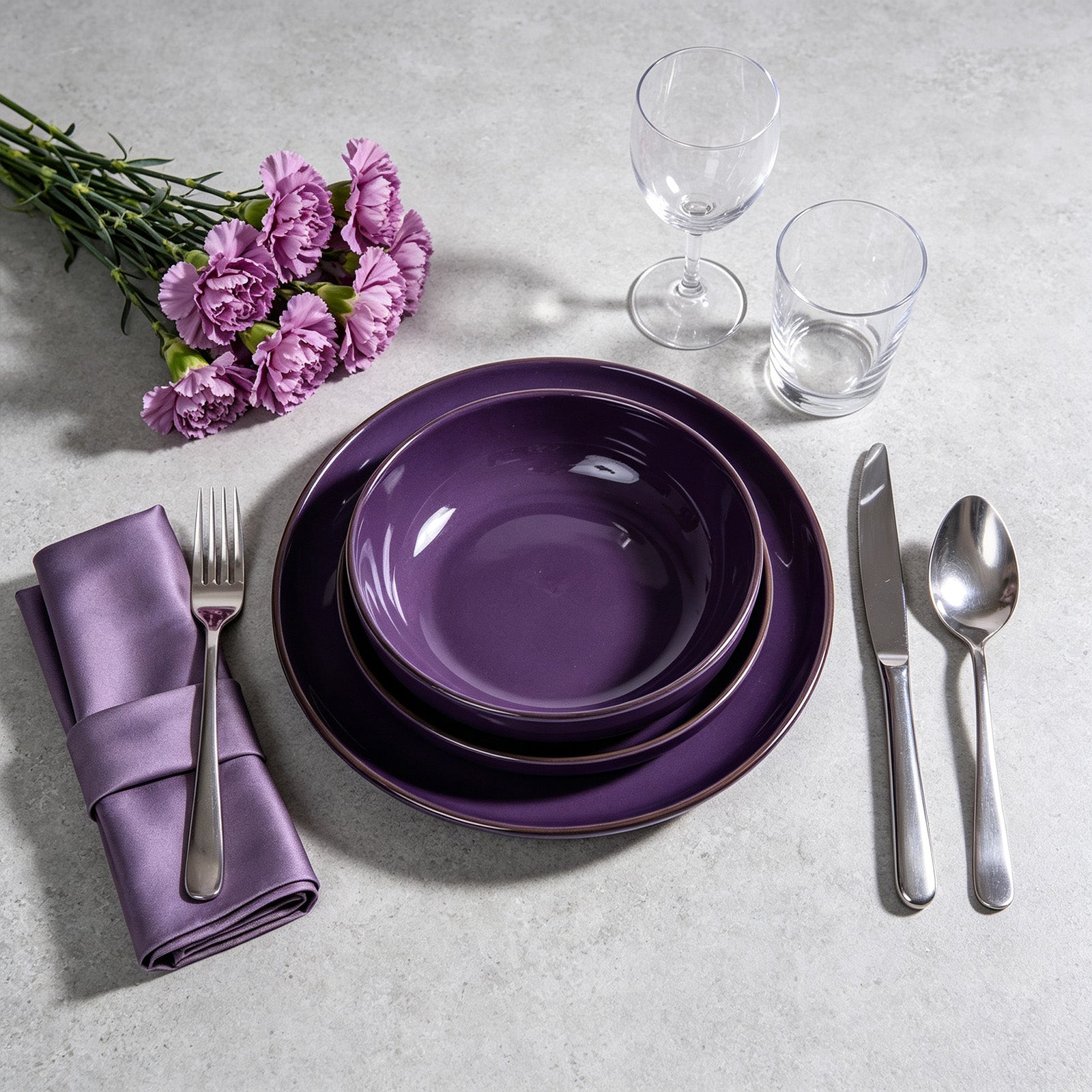 Euro-Nordic Speckled Stoneware Dinnerware Set