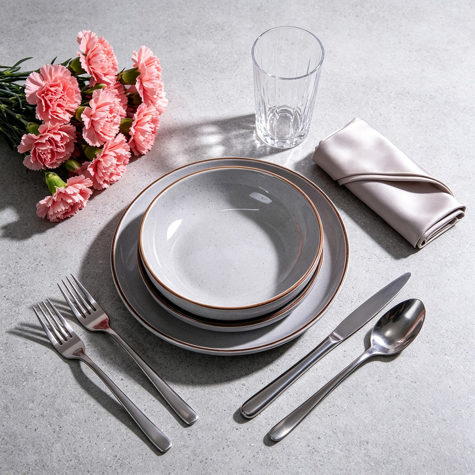 Euro-Nordic Speckled Stoneware Dinnerware Set