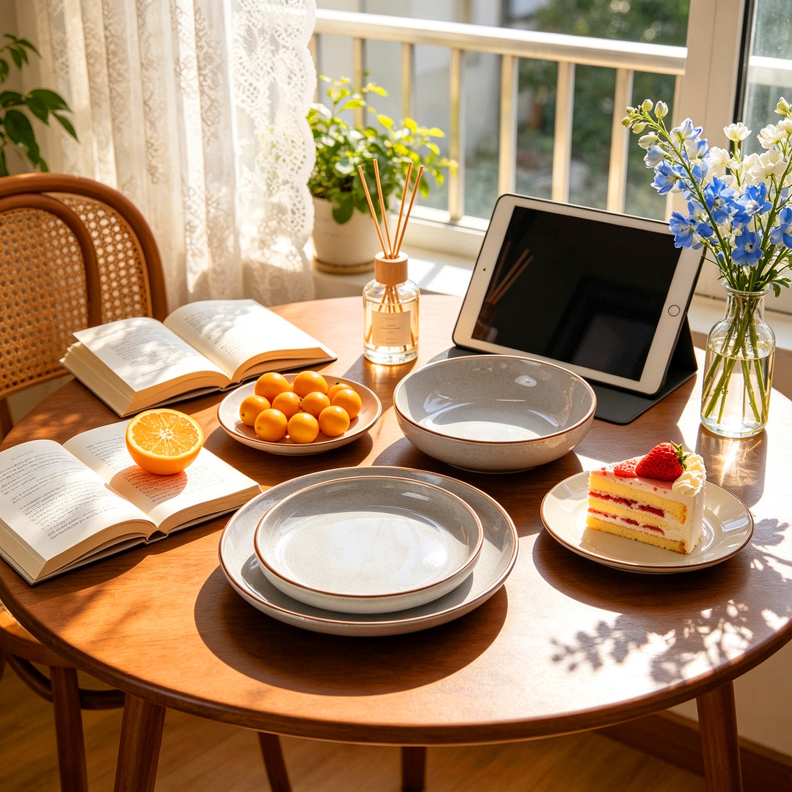 Euro-Nordic Speckled Stoneware Dinnerware Set