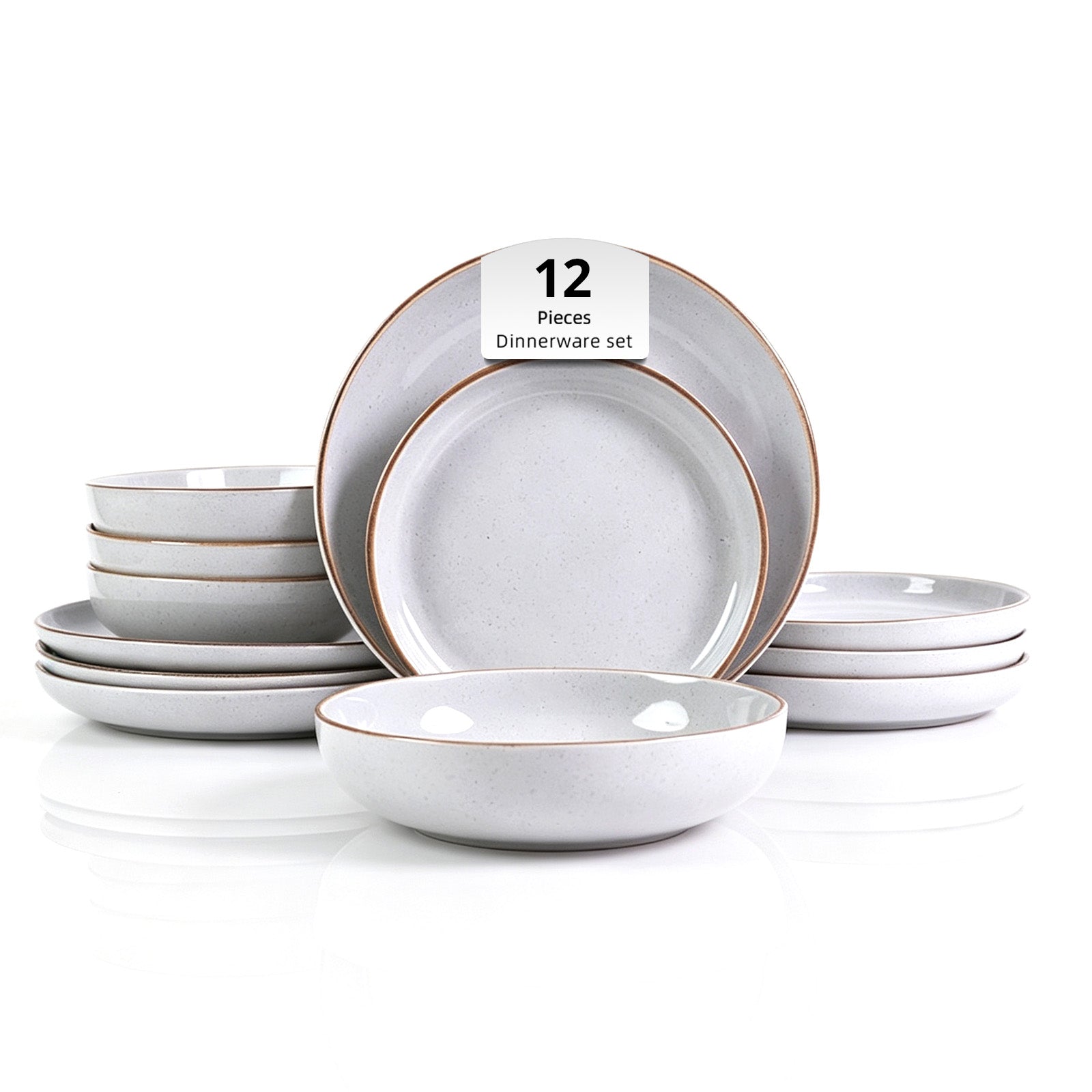 Euro-Nordic Speckled Stoneware Dinnerware Set