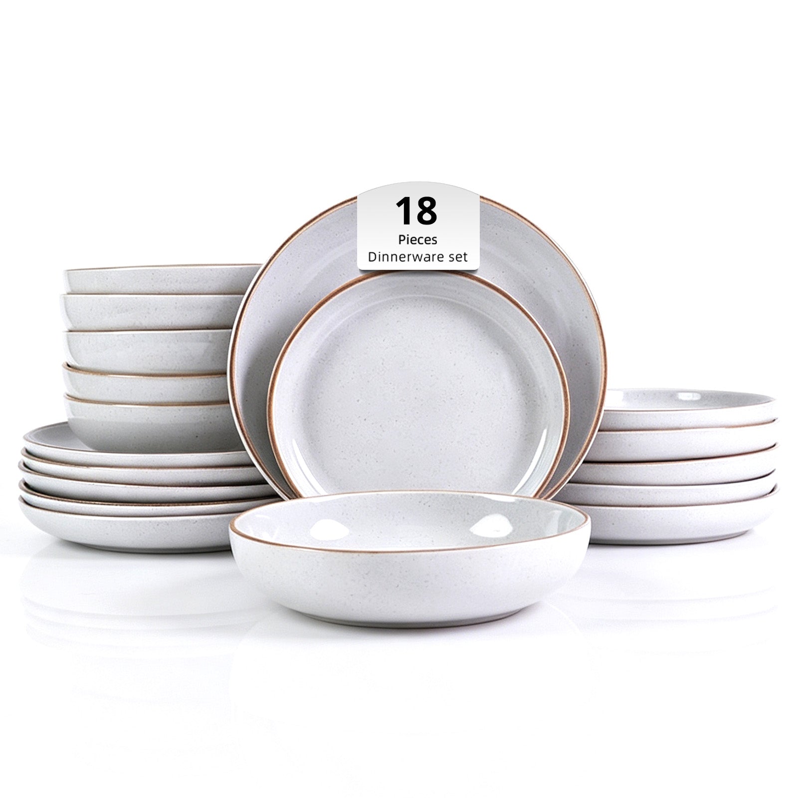 Euro-Nordic Speckled Stoneware Dinnerware Set