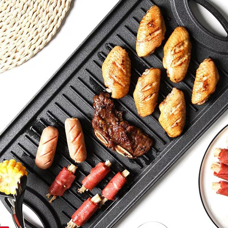 Pre-Seasoned Cast Iron Grill Pan,Reversible Griddle Pan
