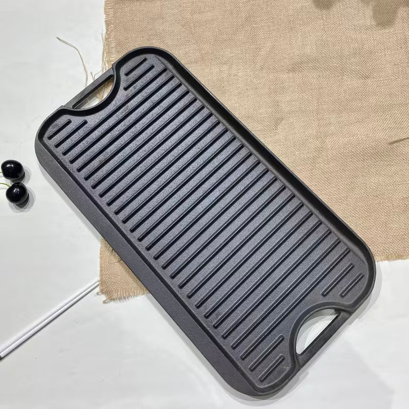 Pre-Seasoned Cast Iron Grill Pan,Reversible Griddle Pan