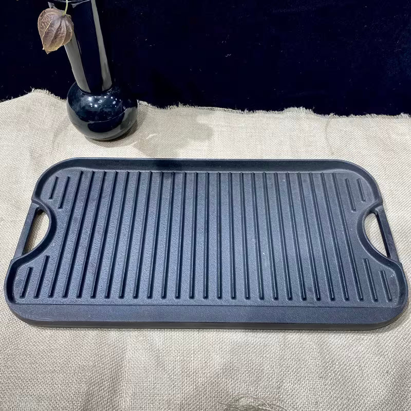 Pre-Seasoned Cast Iron Grill Pan,Reversible Griddle Pan