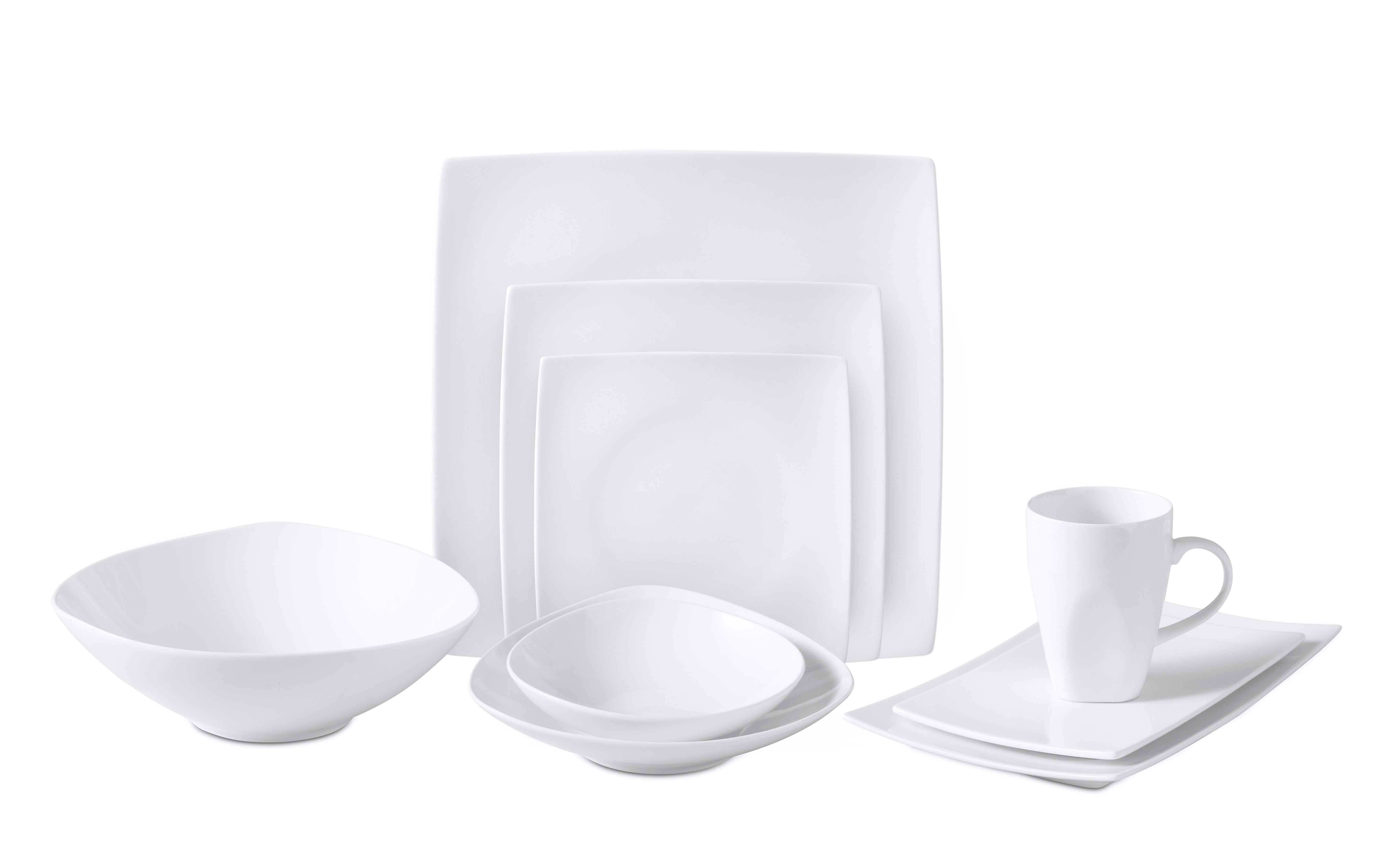 Bone China Modern Square Shape Dinnerware Set