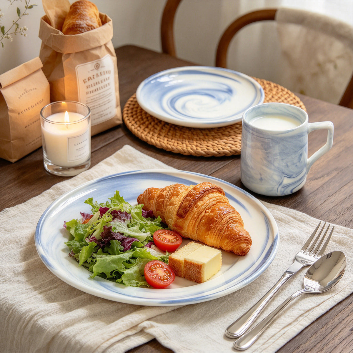Artisan Marbled Fine China Dinnerware Set