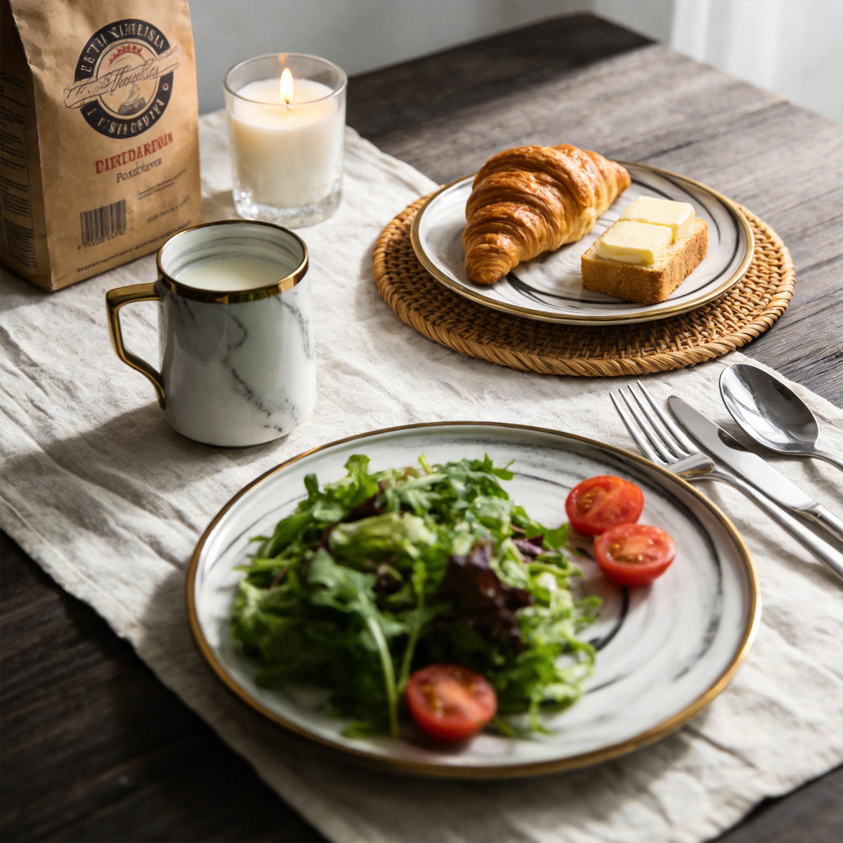 Artisan Marbled Fine China Dinnerware Set