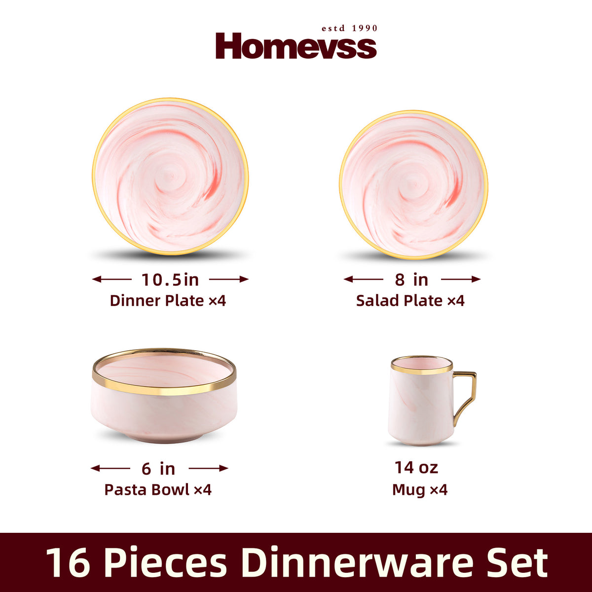 Artisan Marbled Fine China Dinnerware Set