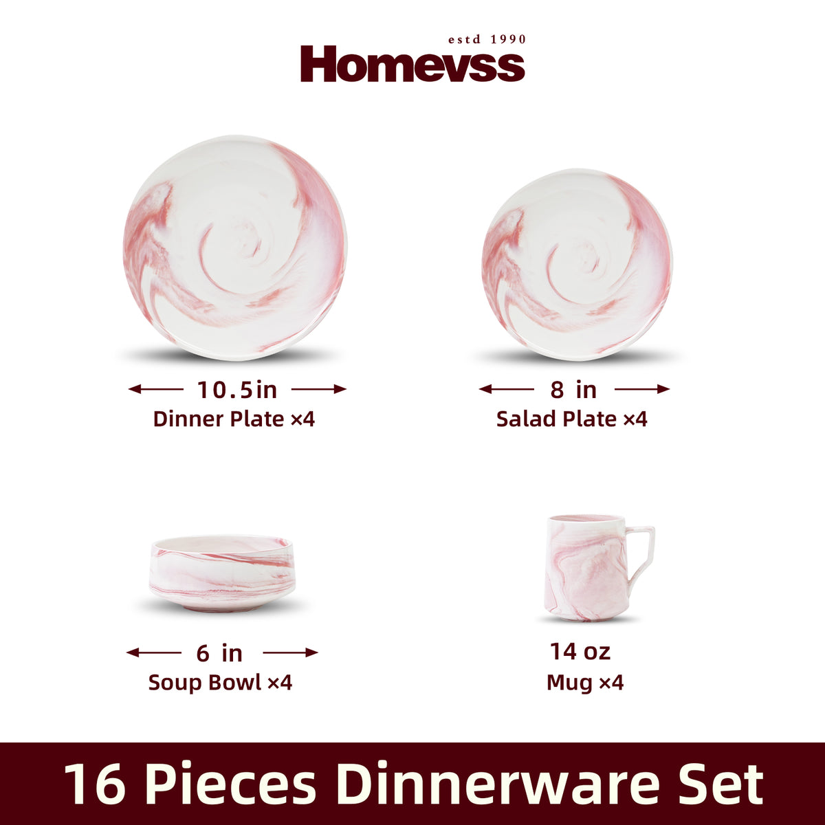 Artisan Marbled Fine China Dinnerware Set