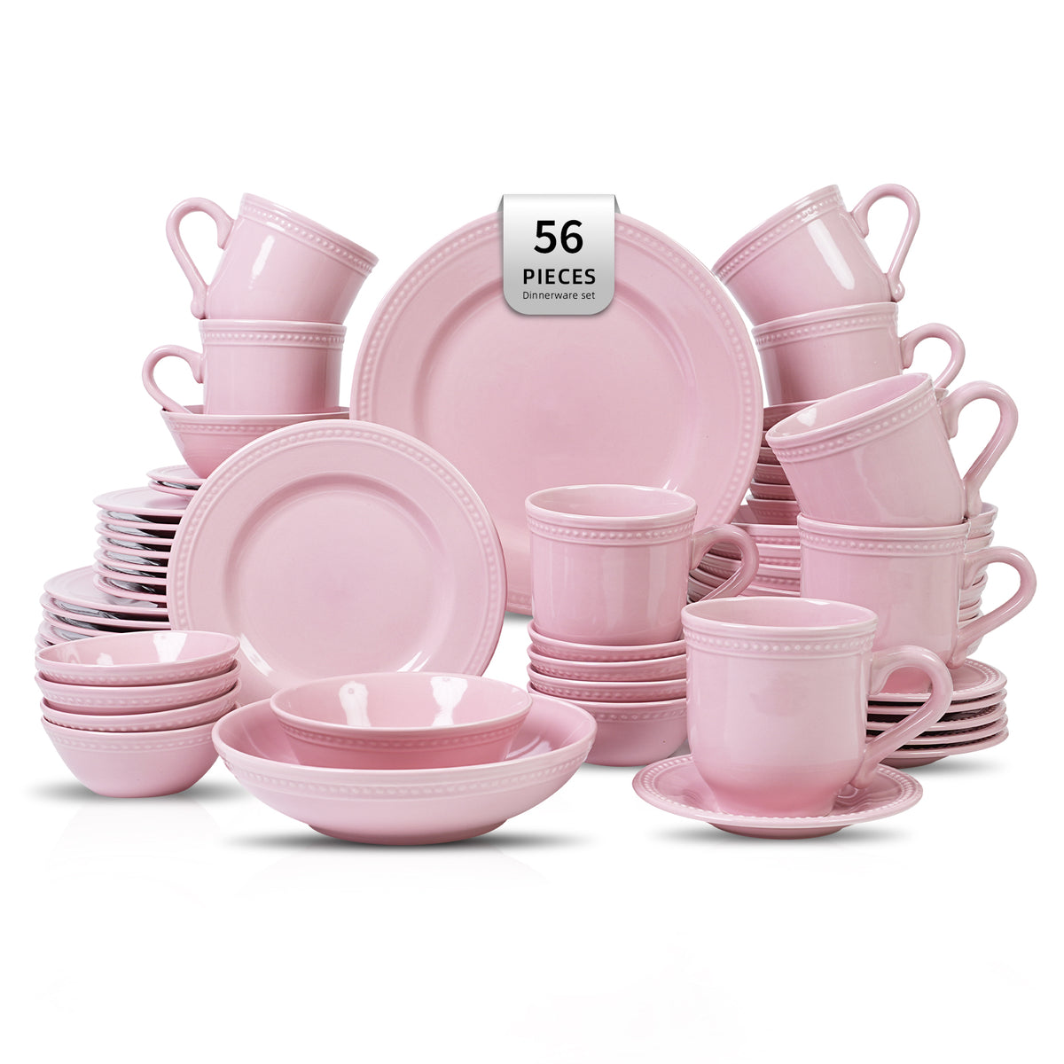 Embossed Pearl Dots Stoneware Dinnerware Set