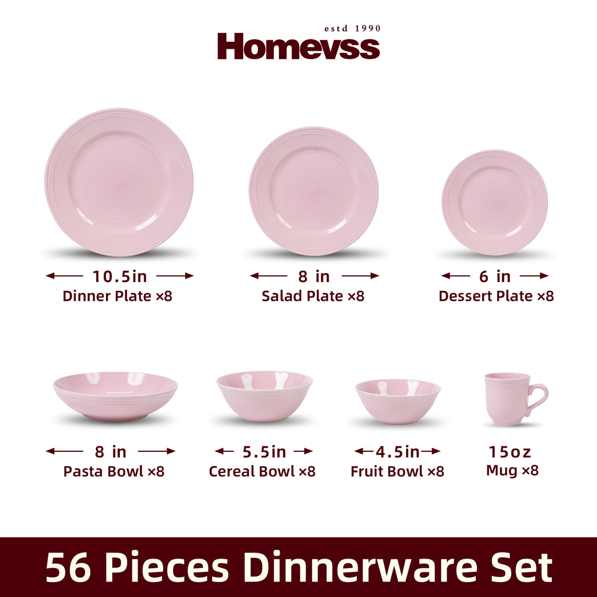 Embossed Pearl Dots Stoneware Dinnerware Set