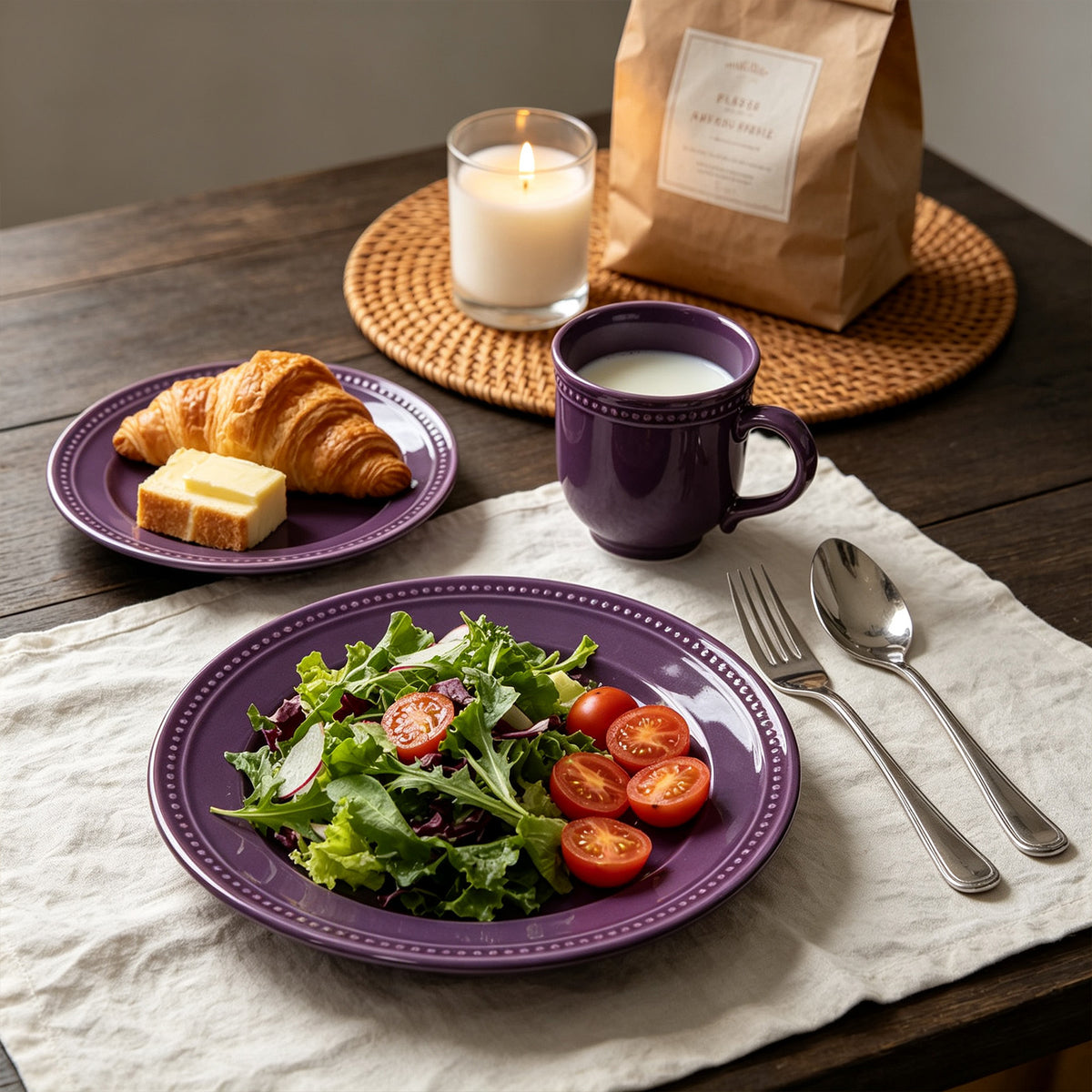 Embossed Pearl Dots Stoneware Dinnerware Set