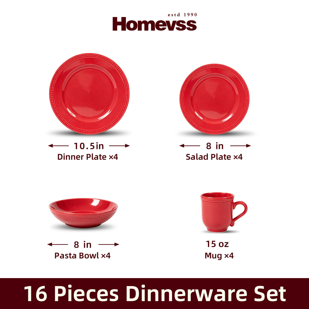 Embossed Pearl Dots Stoneware Dinnerware Set
