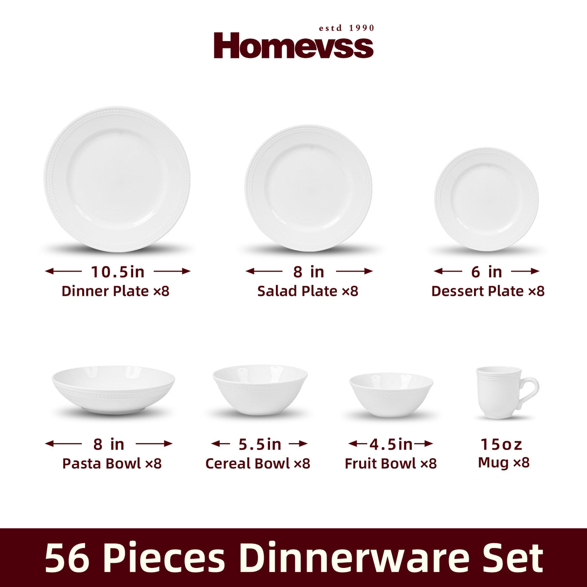 Embossed Pearl Dots Stoneware Dinnerware Set