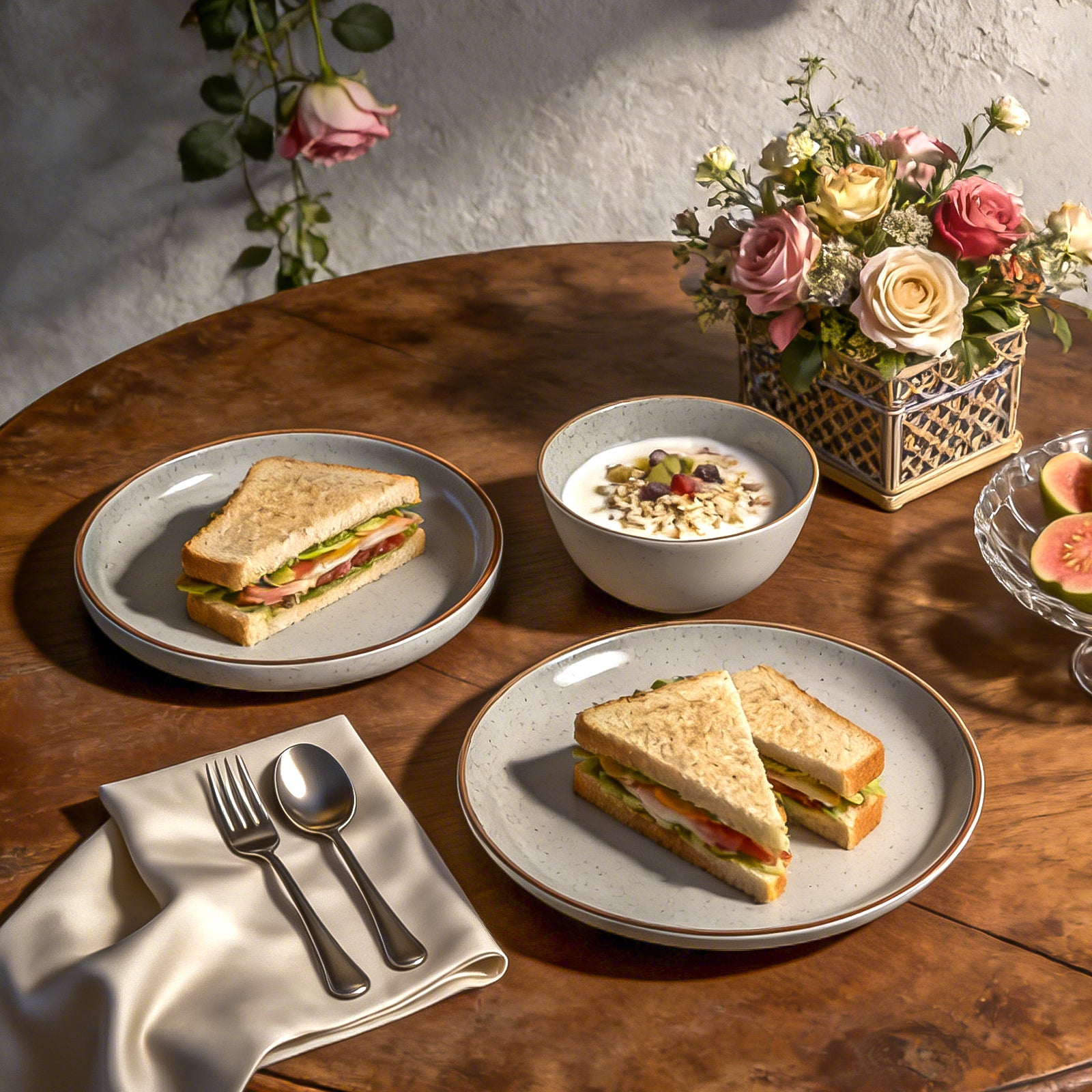 Euro-Nordic Speckled Stoneware Dinnerware Set