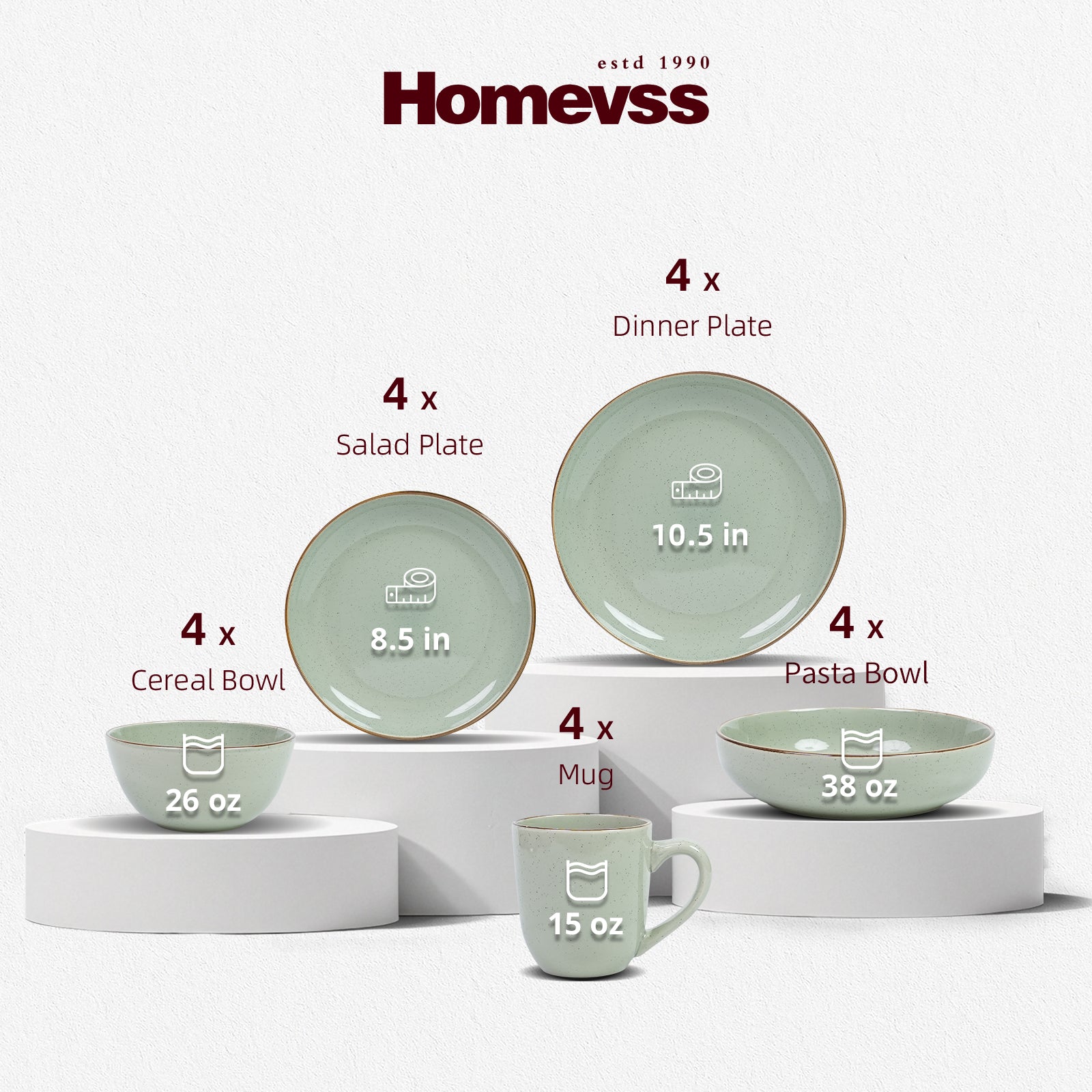 Euro Nordic Shiny Glaze Stoneware Dinnerware Set (20-Piece, Service for 4)