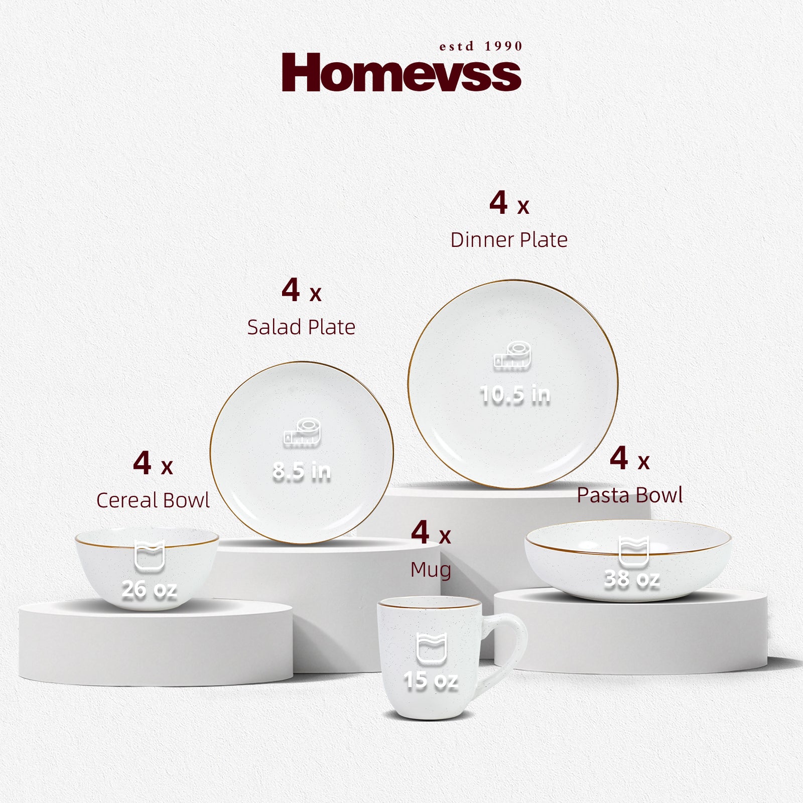 Euro-Nordic Speckled Stoneware Dinnerware Set