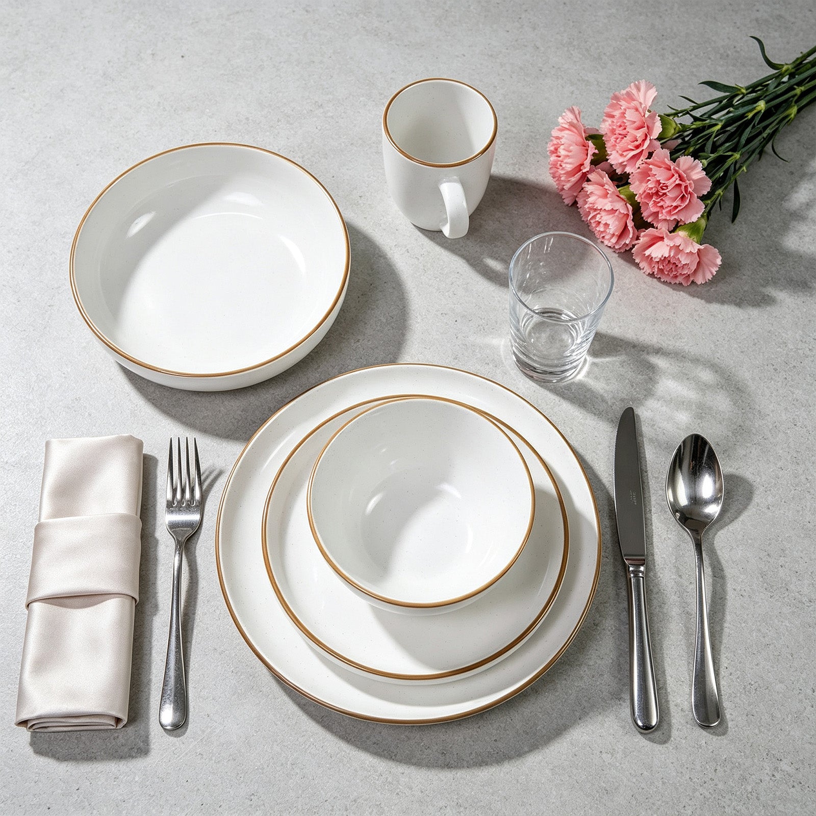 Euro-Nordic Speckled Stoneware Dinnerware Set