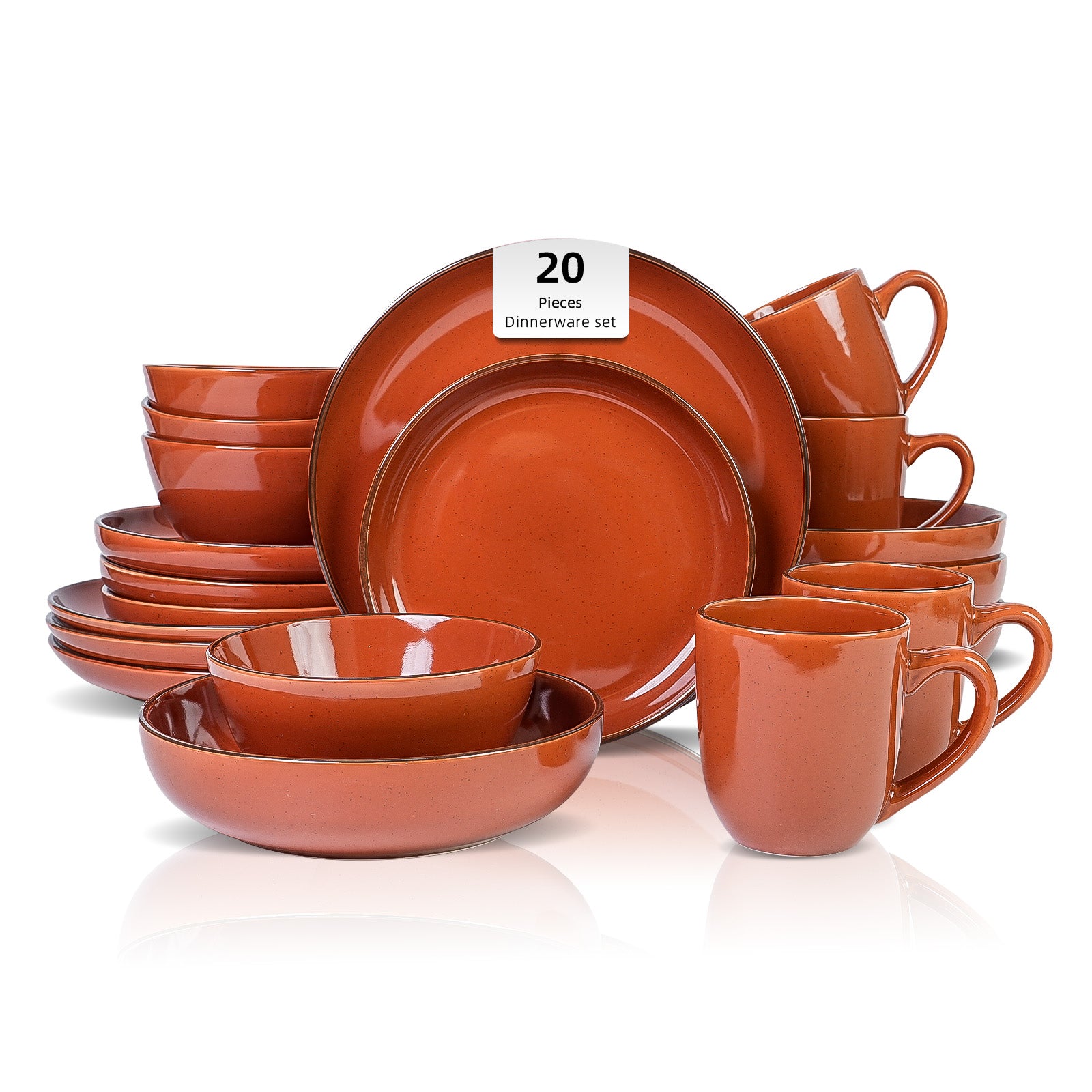 Euro-Nordic Speckled Stoneware Dinnerware Set